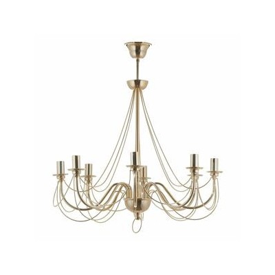 Lis Poland Hanging chandelier Retro, 8 pl. golden, 75 cm pendant