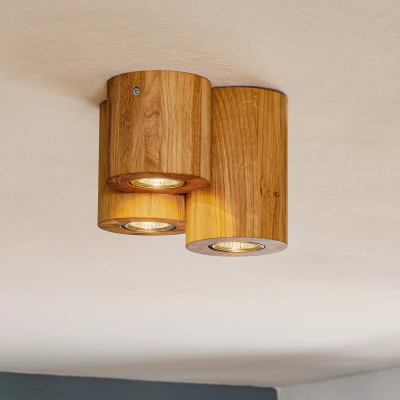 Griestu lampa Wooddream 3 spuldzes ozols, apaļš