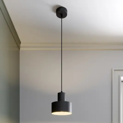 Rif metal hanging lamp, black, Ø 15 cm