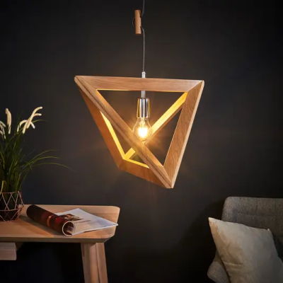 Wooden pendant lamp Trigonon