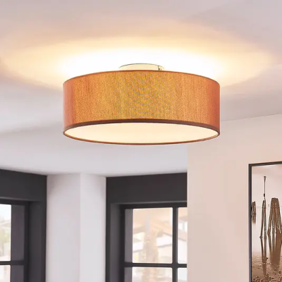 Ceiling lamp Sebatin, 40 cm, light brown