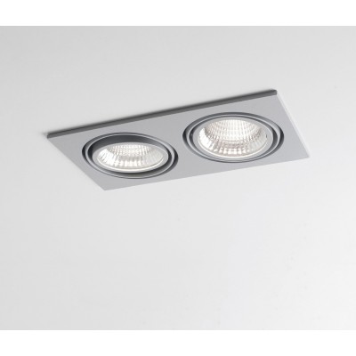 LED Recessed Now 2 Square Double White 3000K 2 Flames 25°