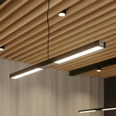 Arcchio Rontan LED pakabinamas biuro šviestuvas, juodas