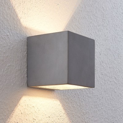 Lindby Keir concrete wall lamp, cube