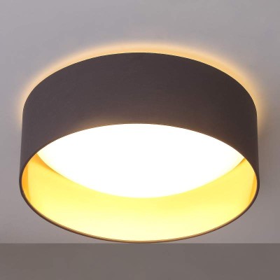 Gray Coleen LED ceiling lamp, gold inside