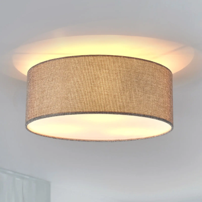 Henrika ceiling light made of gray fabric