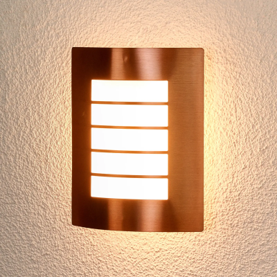 Copper-colored Blanka outdoor wall lamp