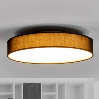 Saira LED fabric ceiling light, 40 cm, black