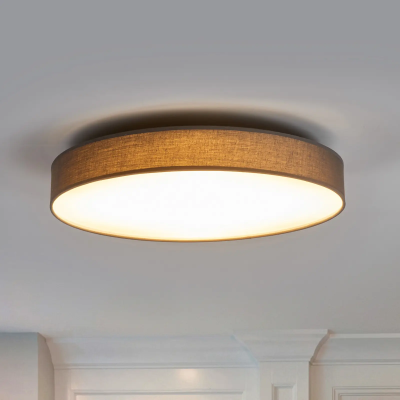 Saira LED fabric ceiling light, 50 cm, gray