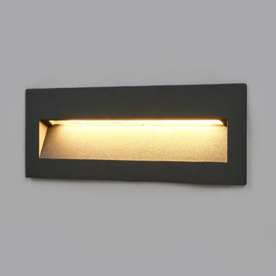 Dark Loya LED recessed light, fixed to the wall outside