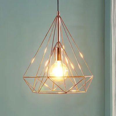 Copper-colored hanging lamp Jossa