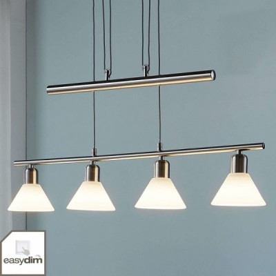 Eleasa LED pendant light, easydim 4 bulbs, nickel