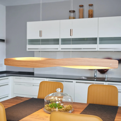 Lian LED pendant lamp made of natural oak