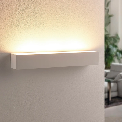 White Santino LED plaster wall covering, corner