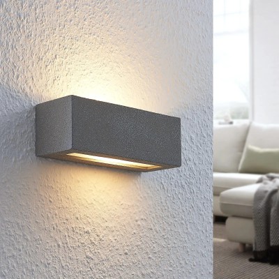 Lindby Nellie LED betoninis sieninis šviestuvas, plotis 21,8 cm