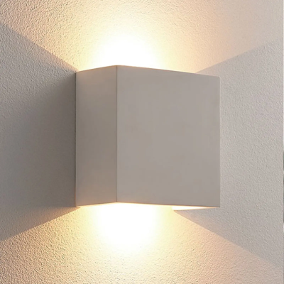 Anneke - square LED wall lamp made of plaster