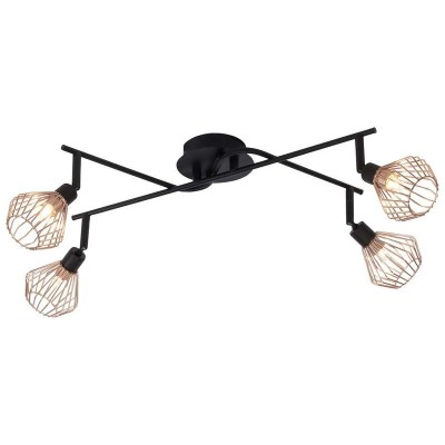 Dalma ceiling point 4 flame cross black/copper