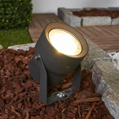 Dark gray LED outdoor spotlight Irina