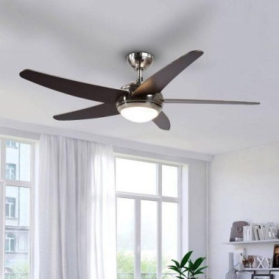 Lindby Anneka LED ceiling fan, wenge color