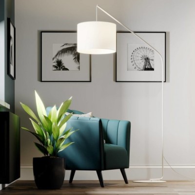 Viskan is a white arc floor lamp