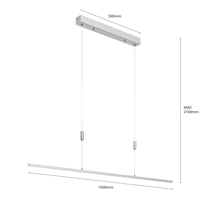 Arnik LED pakabinamas valgomojo šviestuvas, reguliuojamas, 140 cm