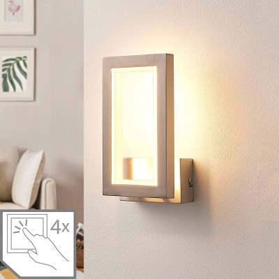 Corner Heriba LED wall lamp, matte nickel