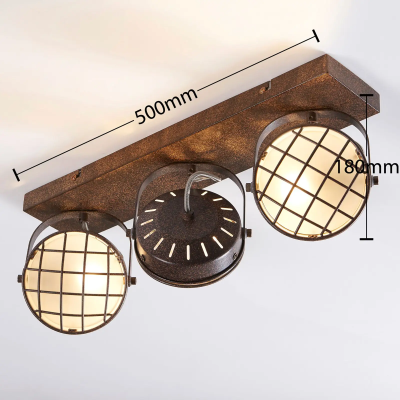 Trijų lempučių Tamin LED lubinis šviestuvas, ruda ruda