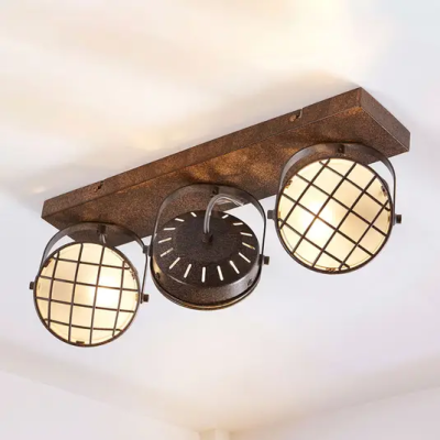 Trijų lempučių Tamin LED lubinis šviestuvas, ruda ruda