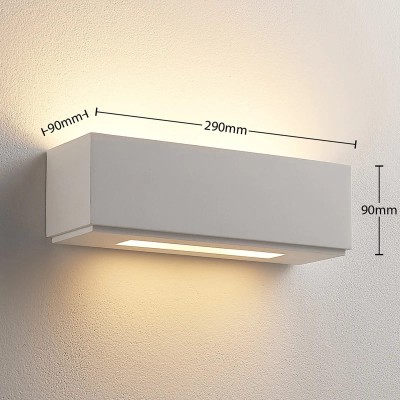Paprastas gipso sieninis šviestuvas Benno, G9 LED