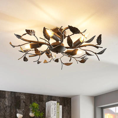 Yos ceiling light from leaf optics, 5 bulbs, black color