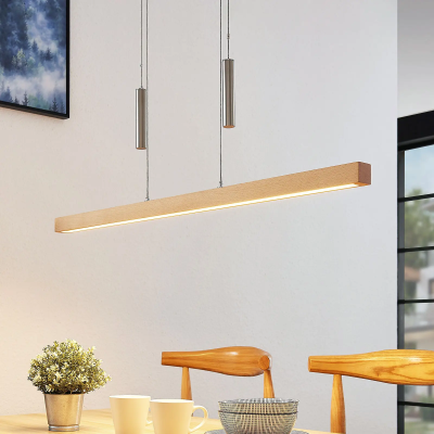 LED linear hanging lamp Pia beech wood