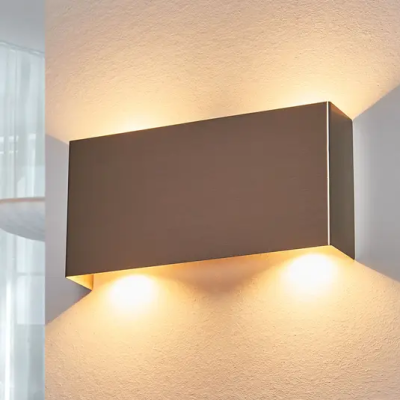 Manon LED wall lamp, satin nickel, 22 cm