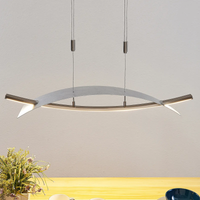 Marija LED pendant lamp, horizontal cover, silver