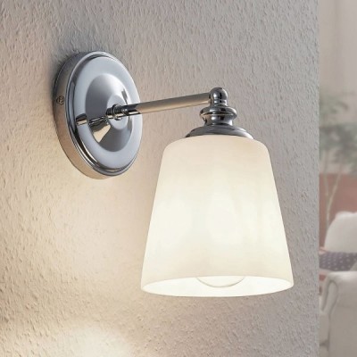 Yola wall lamp with glass cover, chrome