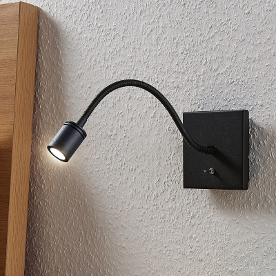 Mayar LED wall reading light with flexible handle, black