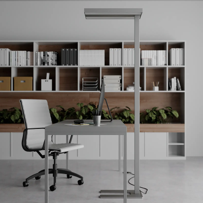 Dimmable Logan LED office floor lamp, 4000 K