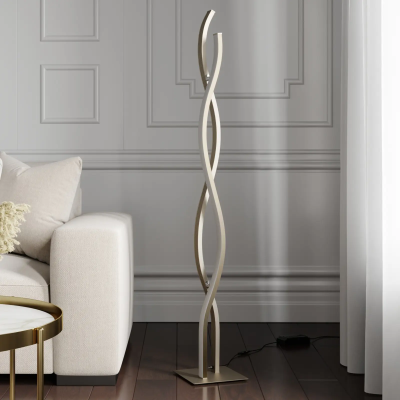 Lucande Mairia LED floor lamp, wave-shaped