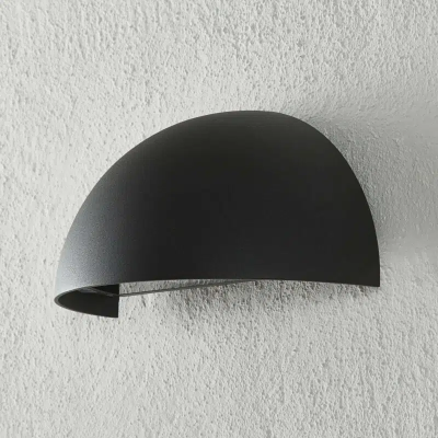 Outdoor wall light Atina, semi-circular, dark gray