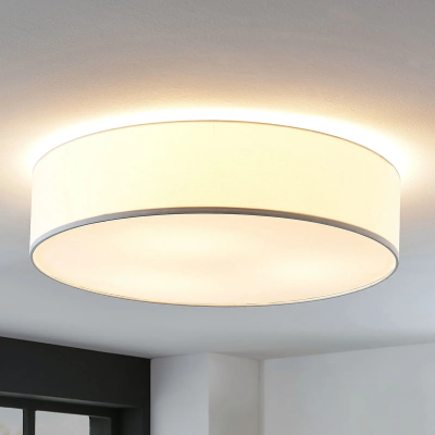 White fabric ceiling lamp Gordana, 57 cm