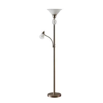 Nickel colored Dunja LED floor lamp with reading lamp