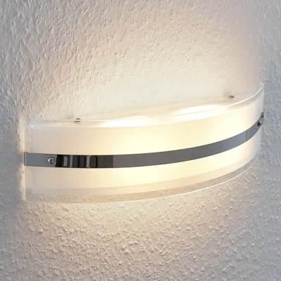 LED sieninis šviestuvas Zinka iš stiklo, 37,5 cm
