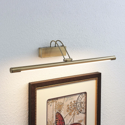 Mailine LED video light with switch, antique brass