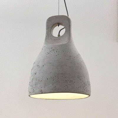 Lampa wisząca Lindby Ibu z 1-punktową betonową osłoną.