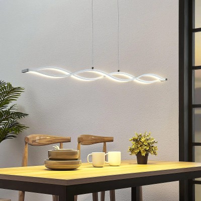 Roan LED linear hanging lamp, wavy