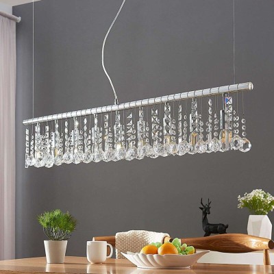 Nine-bulb Matei pendant lamp, chrome