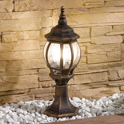 Pedestal lamp Nadesha, polished gold