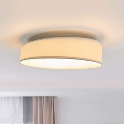 Round, white LED fabric ceiling light Liem