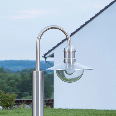 Curved stainless steel track light Damion