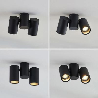 Sina ceiling lamp, two bulbs, black color