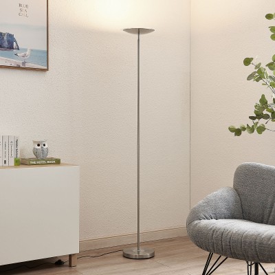 Lindby Heliani LED floor lamp, 1 lamp, chrome